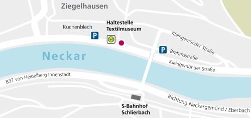 Anfahrtsskizze Textilmuseum (Foto: Stadt Heidelberg) Anfahrtsskizze Textilmuseum (Foto: Stadt Heidelberg)