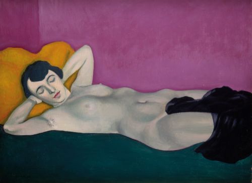 Félix Vallotton, Liegende Frau vor violettem Grund, 1924, Kunsthalle Bremen