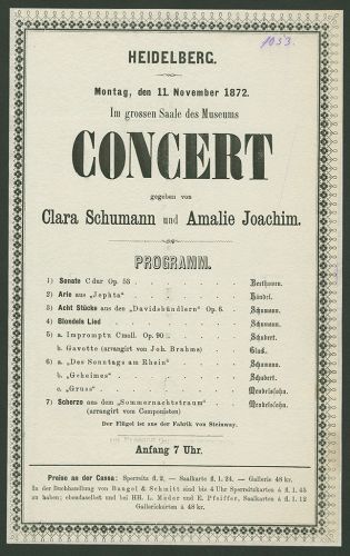Programmsammlung vom 11. November 1872 (Foto: Robert-Schumann-Haus Zwickau)