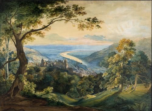 Carl Rottmann, Blick auf das Heidelberger Schloss von Osten bei Sonnenuntergang, 1815 (Foto: KMH)