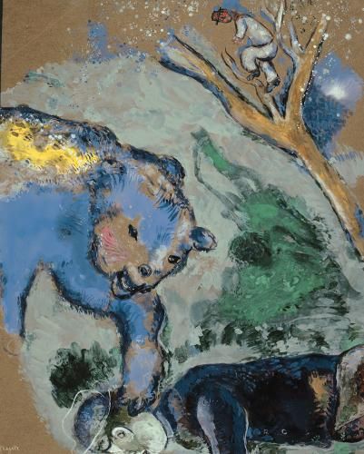 Marc Chagall, L'ours et les deux compagnons, um 1926/27, Geschenk von Roberta Grunebaum, Boston 1993 (Foto: KMH)