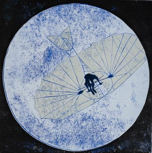 Otter-17, Otto Fliegt XI, 2022, 60 x 50 cm, Linolschnitt, Foto: Eyal Pinkas Otter-17, Otto Fliegt XI, 2022, 60 x 50 cm, Linolschnitt, Foto: Eyal Pinkas