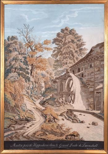 Moulin près de Heppenheim dans la Grand Duché de Darmstadt (Mühle bei Heppenheim im Großherzogtum Darmstadt) von Franziska Rieger, 1811, Inv. Nr. ST 1., Foto: KMH: K. Gattner