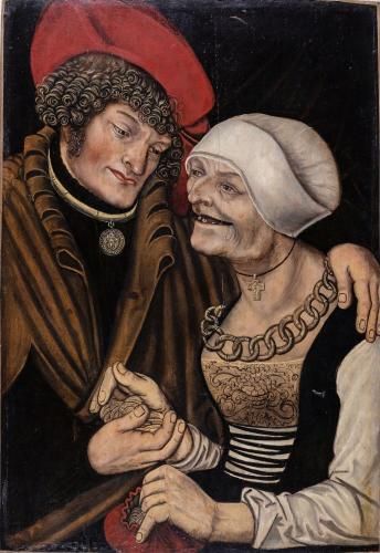 Kupplerszene, Nachfolger Lucas Cranachs d. Ä., 16. Jahrhundert (?) (KMH: K. Gattner)