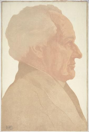 Farbholzschnitt mit Bildnis von Johann Wolfgang von Goethe, Heinrich Franz, 1910, (Foto: KMH)