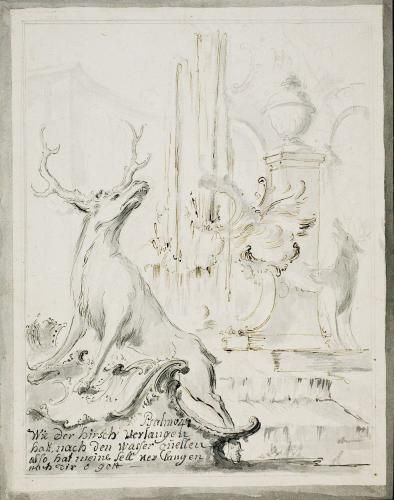 Paul Egell: Illustrationsentwurf zu Psalm 41 der Vulgata, um 1740 (Foto: KMH/Gattner)