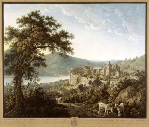 Kupferstich von Charles de Graimberg aus dem Jahr 1817 (Foto: KMH) Die große Leidenschaft für das Heidelberger Schlossmotiv zeigt sich in diesem kolorierten Kupferstich von Charles de Graimberg aus dem Jahr 1817 (Foto: KMH)