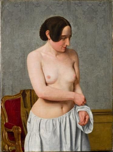 Christoffer Wilhelm Eckersberg (1783 – 1853), Junge Frau, sich entkleidend, nach 1840 (Foto: KMH/Gattner) Christoffer Wilhelm Eckersberg (1783 – 1853), Junge Frau, sich entkleidend, nach 1840 (Foto: KMH/Gattner)