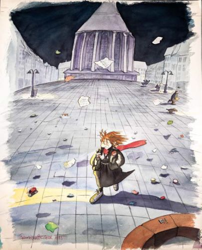 Vom Winde verweht“ Tuschezeichnung, Aquarell, 1985, 65 x 52,2 cm Geschenk der Künstlerin an das Kurpfälzische Museum der Stadt Heidelberg (Foto: KMH) Vom Winde verweht“ Tuschezeichnung, Aquarell, 1985, 65 x 52,2 cm Geschenk der Künstlerin an das Kurpfälzische Museum der Stadt Heidelberg (Foto: KMH)