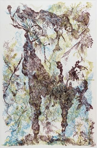 Migof Waldtier, Farbradierung, 1980, 37,7 x 24,8 cm (Plattenformat) auf Bütten (Foto: KMH)