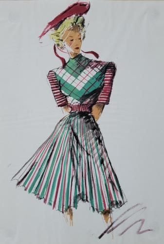 Anna-Maria Selter, Modeentwurf um 1939/40 (KMH, K. Scherer)