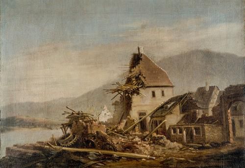 Die ehemalige Neumühle in Heidelberg nach dem Eisgang 1784, (Foto: KMH) Die ehemalige Neumühle in Heidelberg nach dem Eisgang 1784, (Foto: KMH)