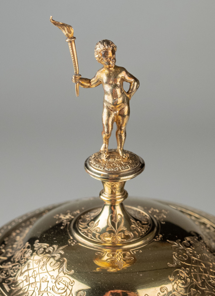 Deckel eines Silberpokals vergoldet, Kunstwerk des Monats Mai 2026, Foto: KMH Deckel eines Silberpokals vergoldet, Kunstwerk des Monats Mai 2026, Foto: KMH