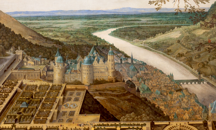 Heidelberger Schloss und Hortus Palatinus, vor 1620 (Foto: SSG T.Tempel)